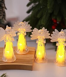 preiswerte -1 Stück 11,5 x 4,3 cm LED-Lichtstreifen für Weihnachten und Halloween, elektronisches Engel-Ornamentlicht aus Acryl-Imitationskristall, Nachtlicht für Schlafzimmer und Esszimmer im Innen- und