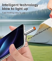 economico -comodo accendino di emergenza usb-c - realizzato in lega di alluminio non richiede batterie, basta abilitare la modalità otg del telefono per utilizzarlo - si spegne automaticamente dopo 8 secondi per