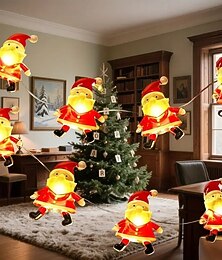 abordables -Guirlande lumineuse de Noël, bonhomme de neige, vieil homme, élan, conte de fées, 2 m, 20 LED, 3 m, 30 LED, alimentée par batterie, champignons, fête du Nouvel An, vacances, maison, chambre à coucher,