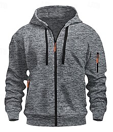 preiswerte -Herren Kapuzensweatshirt Vollreißverschluss-Kapuzensweatshirt Fleece Kapuzensweatshirt Taktischer Kapuzensweatshirt Burgunderrot Marineblau Braun Hellgrau Dunkelgray Mit Kapuze Einfach Reißverschluss