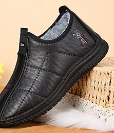 preiswerte -Wasserdichte Herren-Winterschuhe zum Hineinschlüpfen mit warmem Fellfutter, leichte, lässige Outdoor-Loafer mit Anti-Rutsch-Effekt für kaltes Wetter