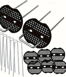 economico -100/200 picchetti per tende a forma di U in ferro zincato ad alta resistenza con rondelle – per tende da esterno, tessuti da giardino, barriere anti-erbacce &rete metallica di terra