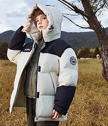 billiga -Barn Unisex Dunjacka Friluftsjacka Pufferjacka Ytterkläder Färgblock Långärmad VATTENTÄT Håller värmen Vindtät Täcka Utomhus Dagligen Grundläggande Beige Höst Vinter 4 år +
