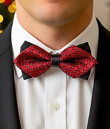 abordables -Nœud papillon de Noël pour homme avec motif géométrique, accessoire de smoking formel pré-noué réglable, plusieurs options de couleurs pour les fêtes et les cadeaux de fin d'année