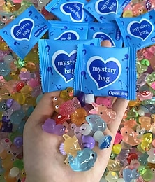 abordables -Mini animaux en résine phosphorescents, lot de 50/100/200 sachets mystères : petits canards, lapins, chats, tortues et plus encore, bricolage, jardin de fées, décoration d'intérieur, objets de