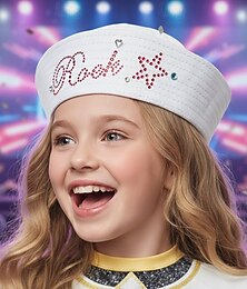 preiswerte -Damen-Matrosenhut mit Strass-Schriftzug, stylische Performance-Kappe für K-Pop-Outfits, Weihnachtsmaskenpartys und Bühnenkostüm-Accessoires