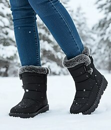 economico -stivali da neve invernali impermeabili da donna - stivali da esterno caldi e antiscivolo con fodera in pelliccia per il freddo