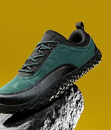 preiswerte -grün-schwarze Herren-Outdoor-Wanderschuhe mit Schnürverschluss und robuster Sohle – ideal für Abenteuerlustige, lässige Outdoor-Aktivitäten und Alltagsmode