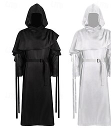 economico -Retrò Vintage Medievale Rinascimento Vestaglia Mantello con Cappuccio Costumi da mago Monaco Costume Per uomo Fantasia Halloween Carnevale Performance LARP Fiera Rinascimentale Adulti Cintura Costume
