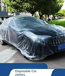 ieftine -husă auto universală transparentă - folie PE rezistentă la praf &protecție UV rezistentă la zgârieturi, acoperire completă transparentă pentru protecție împotriva intemperiilor, utilizare în
