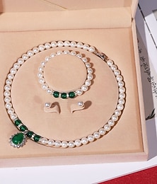 economico -3 Pezzi Collana Collana di Perle For Per donna Streetwear Regalo Quotidiano Lega Classico
