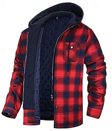 economico -Per uomo Giacca Invernale Giacca trapuntata Giacca Casual Giacca con Cappuccio Vacanza Quotidiano Calore Termico Tasca Autunno Inverno Moda Streetwear Con Cappuccio Regolare Nero Rosso Blu marino