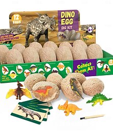 ieftine -Kit de săpat o duzină de ouă de dinozaur pentru copii - jucării cu dinozauri cadou pentru copii de 3-12 ani - 12 ouă &dinozauri surpriză - coșulețe de umplutură - activități științifice cu stem -