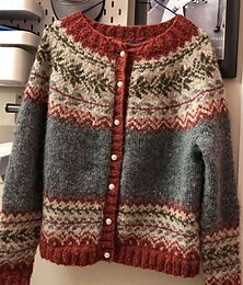 levne -Dámské Svetr Kardigan Šik ven Na běžné nošení Květinový Kabel Tričkový Knoflíky Pletený Tisk Dlouhý rukáv Běžné topy Plést Denní Jdeme ven Víkend Šedá Podzim Zima