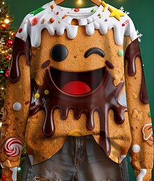 abordables -Noël régulier hauts maison rue vêtements de tous les jours imprimé blanc jaune rose marron automne hiver