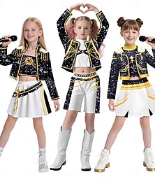 abordables -Inspiré des idoles coréennes Pop Star Tenues Film Mode Déguisement Cosplay Idole virtuelle Cosplay de Film for Fille Enfants Halloween Carnaval École Performance
