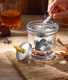 abordables -Cendrier personnalisé avec/sans couvercle, plateau fumeur personnalisé avec texte photo, cadeau de Noël pour homme, cadeau unique pour papa, grand-père, mari, parfait pour la fête des pères, la