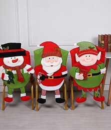 billiga -nya julstolsöverdrag, kreativa ryggöverdrag till jultomten, festliga överdrag till matsal och heminredning