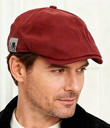 abordables -Casquette plate en coton pour homme, chapeau gavroche vintage, béret Gatsby réglable pour fêtes de Noël, tenues d'hiver et vêtements décontractés au quotidien