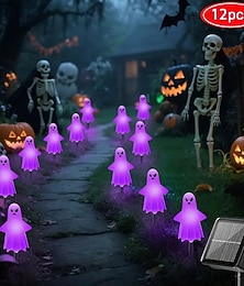 levne -12 ks halloween solární světla na cestu venkovní vodotěsné světla na trávník halloween duchová světla dvůr park hřbitov cesta příjezdová cesta hororová atmosféra dekorace