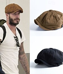 halpa -Miesten Matala lippis Ascot hattu Newsboy-hattu Musta Kahvi Puuvilla Muoti Vapaa-aika Katu Päivittäin Tavallinen Säädettävä Aurinkovoide Hengittävä