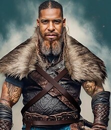 levne -Retro Středověké Renesanční Pláštěnka Pásek Kostým z umělé kožešiny Válečník Viking Maškarní kostým Pánské Viking Výkon Párty LARP Dospělí Šátek