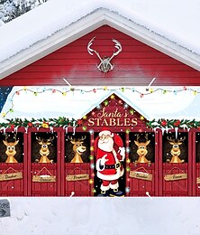 olcso -Karácsony gobelin Garázsajtó fedél Nagy függő Karácsonyi bolt Ajándék aranyos stílus 3D Buli Szabadtéri Szabadság Felvételi hátterek Yard Lakberendezés