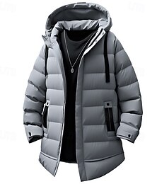 economico -Per uomo Cappotto Invernale Giacca imbottita Giacca Imbottita Tasca Cotone Vacanza Abbigliamento quotidiano Data Regolare Moda Casual Confortevole Calore Termico Autunno Inverno Colore Solido / Tinta