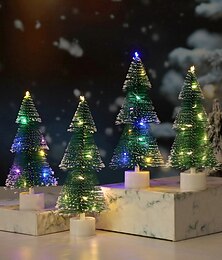 お買い得  -1個 20 * 8cm クリスマス LED ミニ クリスマスツリー デスクトップ装飾オーナメントライト AG10 * 3 バッテリー