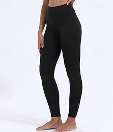 baratos -Mulheres leggings forradas de lã Leggings Forrado com lã aconchegante Casual Comprimento total Cintura Média Tecido Cintura elástica Térmico / Quente Com Stretch Férias Rua Casual clarete Cinzento