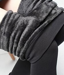 abordables -Femmes Pantalon en polaire Leggings Mode Streetwear Basique Longueur complète Taille haute Uni Coupe haute Confortable Doux Haute Élasticité Maison Quotidien Vin Bleu marine Noir Beige Été Printemps