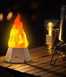 levne -Falešná ohnivá lampa USB dobíjecí bezplamenné svíčky s blikajícím plamenem 3 režimy LED plamenné světlo pro venkovní kempování, svátek, Halloween, Vánoce, Den díkůvzdání, dekorace na stůl a zahradu