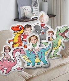 preiswerte -Personalisiertes Foto-Gesichtskissen, personalisierte Kinderkissen mit Dinosauriern, Geburtstagsgeschenke für Jungen, lustiges hässliches Kissen, Kissen in individueller Form, ausgestopfter Dinosaurier