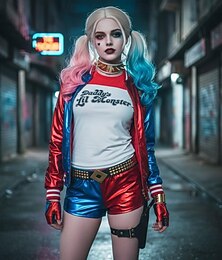 economico -Harley Quinn Jolly Suicide Squad Costume Cosplay Abiti Costume originale Costume Sexy Cosplay di film for Per donna Ragazze Bambini Adulti Halloween Giornata universale dell'infanzia
