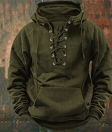 abordables -Sweat à capuche pour homme avec cordon de serrage, noir, rose, vert armée, bleu, kaki, uni, poche avant, sport, extérieur, quotidien, vacances, streetwear, basique, décontracté, automne, hiver, vêtements, sweats à capuche