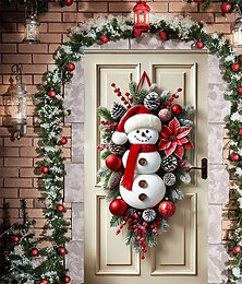 abordables -Housse de porte de Noël, décoration de vacances d'hiver, rideaux avec Père Noël festif, bonhomme de neige et couronne de Noël, imprimé pour la maison, l'entrée, le salon, la chambre à coucher,