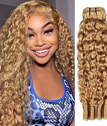 Недорогие -Бразильские волосы 27#, бирманские вьющиеся человеческие волосы для наращивания, 1 пучок, накладные человеческие волосы, пучок 14-30 дюймов