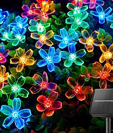 levne -1/2ks solární květina řetězová světla venkovní 6,5m 30leds třešňové květy pohádková světla vodotěsná 8 režimů pro zahradní terasu jarní dekorace dvůr trávník vánoční stromeček prázdninová párty teplá