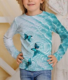 levne -Chlapecké 3D Motýl Tričko Košilky Dlouhý rukáv Jaro Podzim Módní Základní Děti 4-12 let Tričkový Venkovní Ležérní Denní Běžný