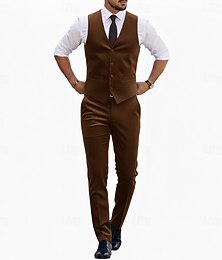 abordables -Pour des hommes Mariage Costumes de mariage Revers Cranté Rouge Bordeaux bleu marine Formel Couleur Unie Coupe Slim 2 pièces