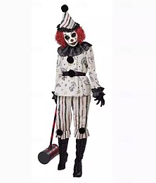 preiswerte -Joker Clown Karneval Outfits Kostüm Es Verkleiden Erwachsene Herren Damen Halloween Party Maskerade Einfaches Karnevalskostüm Verkleiden