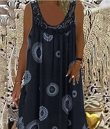 olcso -Női Midi ruha Party ruha hétköznapi ruha Bodycon Elegáns ruha Elegáns Divat Modern Szabadtéri Parti Napi Vékony Színes Ujjatlan Terített nyak Fekete Fehér Sárga Rubin Tavasz Ősz