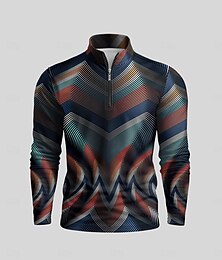 abordables -Homme T-shirt POLO Bleu manche longue Top Tenue de golf Vêtements Tenues Porter des vêtements