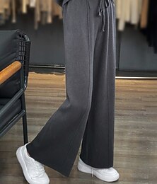 levne -Dámské Drzý Kalhoty chinos Šik ven Na běžné nošení Plná délka Středně vysoký pas Bez vzoru Kapsy Pružný design se stahovací šňůrkou Pohodlný Lehce elastické ulice Dovolená Jdeme ven mléčně bíl
