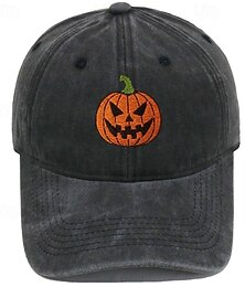 economico -Per uomo Cappellino da Baseball Cappello da Sole Cappello da Camionista Nero Arancione Cotone / poliestere Ricamato Moda Casual Quotidiano Festa di Halloween Zucca Regolabile Protezione solare