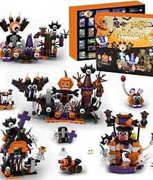 levne -Adventní kalendář na Halloween 2025, sada stavebnic pro děti, dospělé a teenagery, 24denní odpočítávací kalendář na Halloween, sada stavebních bloků, překvapivé hračky, dárek