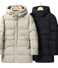 economico -Per uomo Cappotto Invernale Giacca imbottita Giacca Imbottita Tasca Poliestere Vacanza Abbigliamento quotidiano Data Regolare Moda Casual Confortevole Calore Termico Autunno Inverno Colore Solido