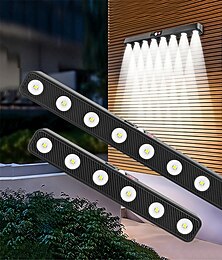 abordables -Tira de luz solar de 6 y 8 LED para patio, luz de pared para exteriores, jardín, detección inteligente, luz de baño de pared con señal de hogar, luz de ambiente, 1 unidad