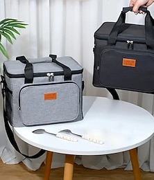 abordables -Bolsa térmica para lonchera con correa ajustable para el hombro, multicompartimento, tela Oxford a prueba de fugas, mantiene la comida caliente o fría durante horas, ideal para la oficina, picnic,