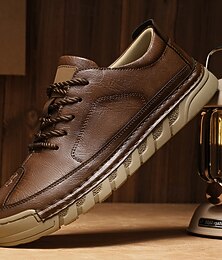 abordables -Chaussures décontractées en similicuir marron pour hommes avec semelle durable et design classique, parfaites pour le travail, les affaires décontractées et le quotidien
